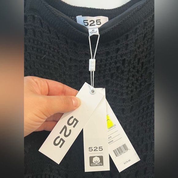 NWOT 525 America Crochet Tank Dress Black Size Medium Women’s - Picture 10 of 11